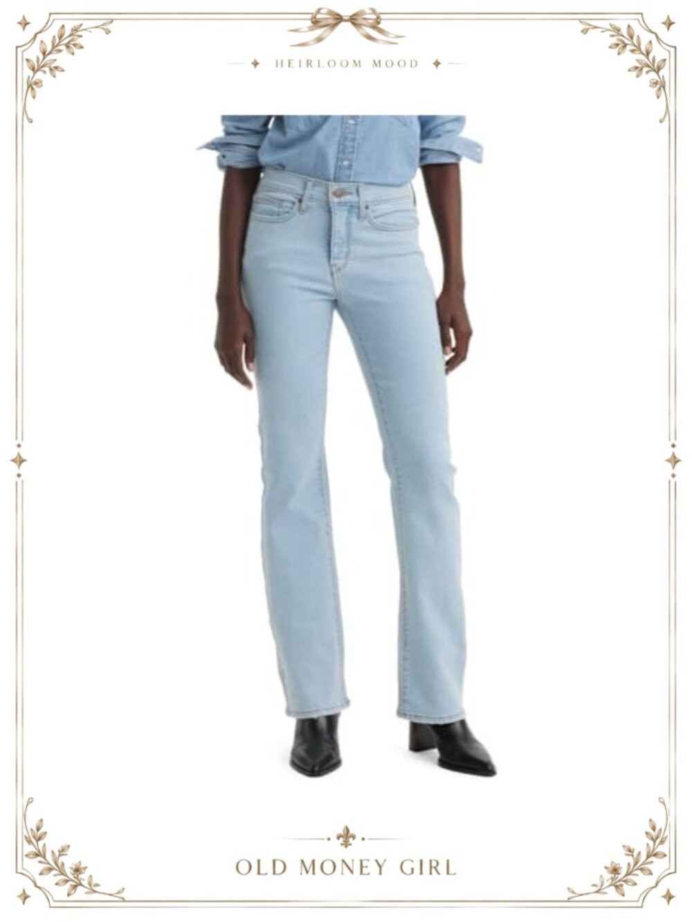 Womens Shaping Bootcut Jeans Mid Rise Stretch Denim Tummy Slimming